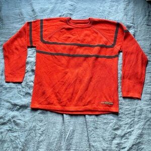 Vintage 80s Abercrombie and Fitch Red Sweater with Black Stripes